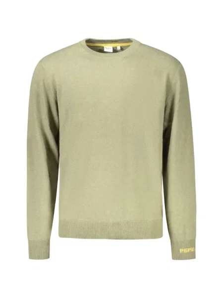 Pulover Pepe Jeans cu decolteu rotund verde