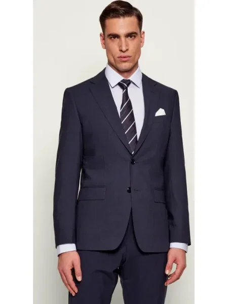 BOSS jachetă cu lână albastru