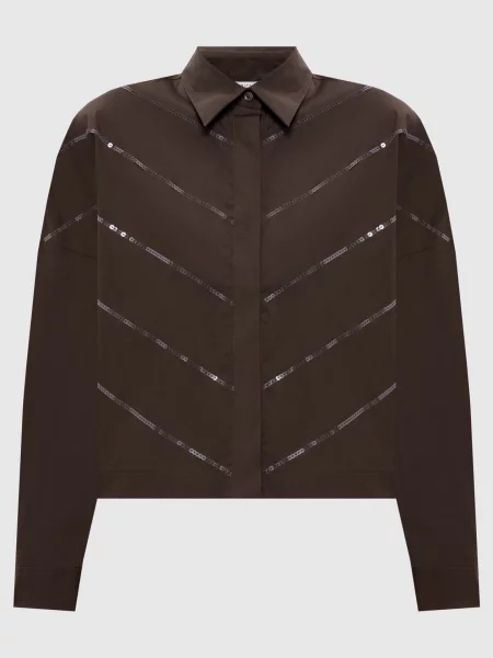 Сорочка з паєтками Peserico коричнева