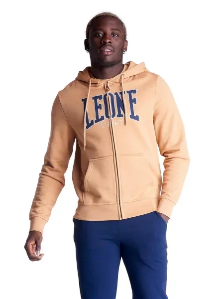 Bluza z kaptur na co dzień na siłownię beżowa