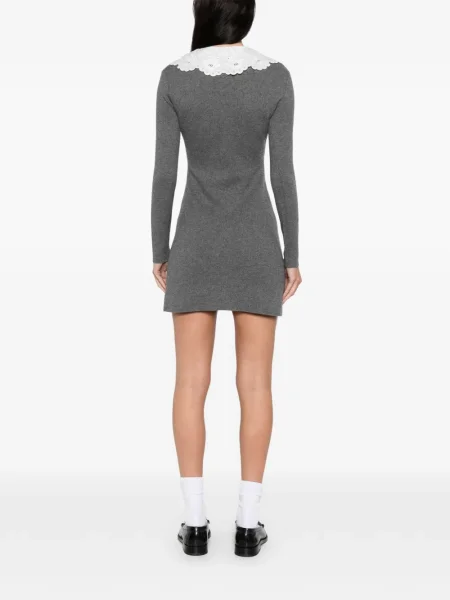 Rochie mini Self-portrait din dantelă de costum gri