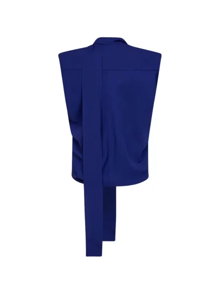 Top Mugler asimetric albastru