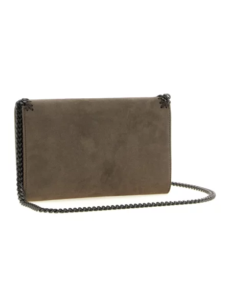 Stella McCartney FALABELLA torebka crossbody z imitacji zamszu szara