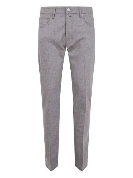 Vlněné kalhoty Jacob Cohen s výšivkou šedé