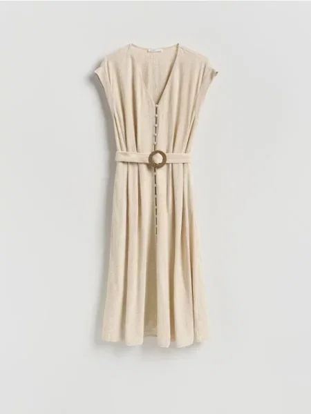 Reserved Rochie cu amestec de in bej