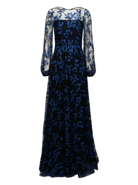Rochie maxi Naeem Khan cu model floral negru