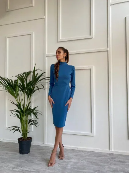 Сукня міді Milirud текстиль синій