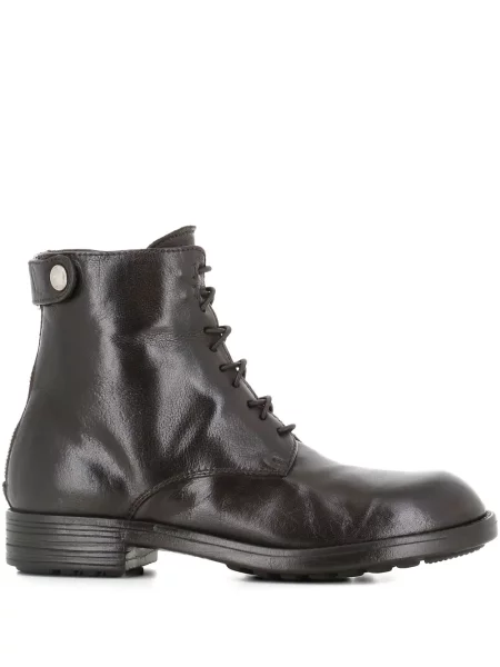 Botine Officine Creative cu șireturi din dantelă maro