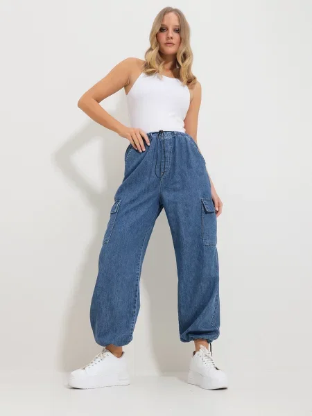 Trend Alacati Stili Джинси мом синій