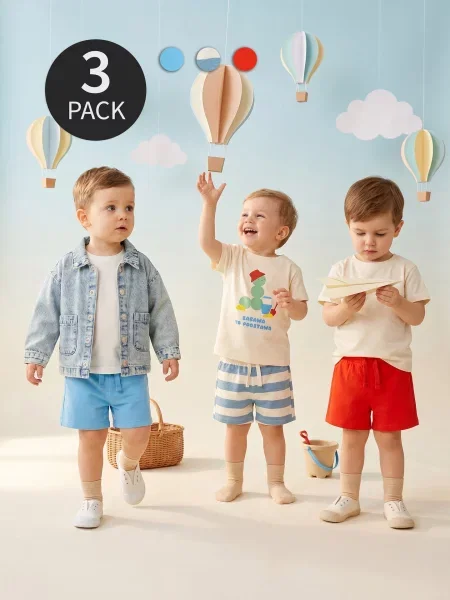 Sinsay Teplákové kraťasy 3 pack modrá