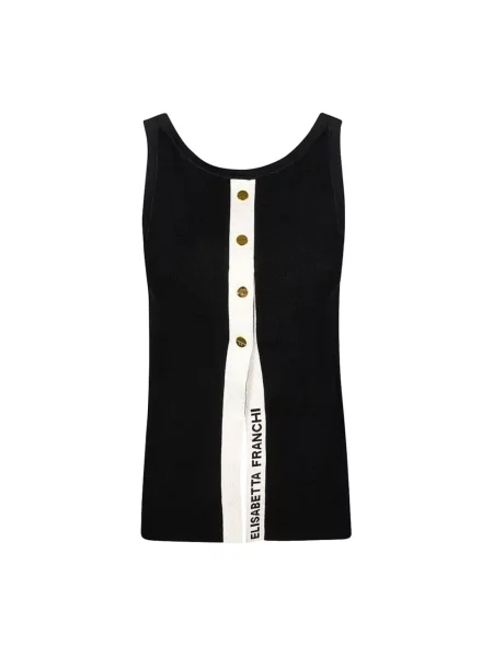 Top Elisabetta Franchi bez rękawów czarny
