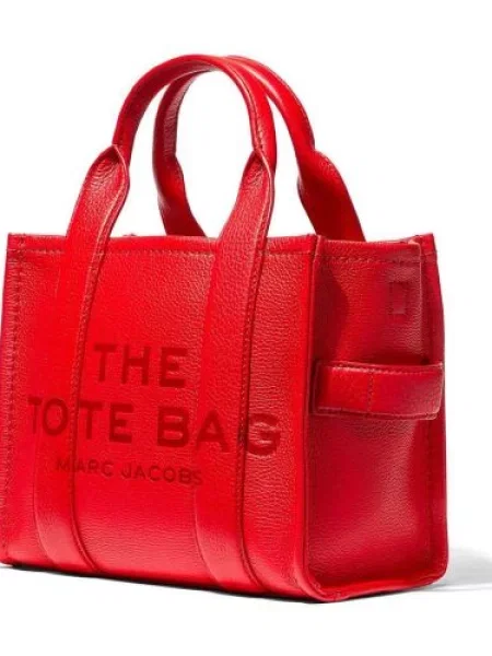 Kožená mini kožená taška Marc Jacobs červená
