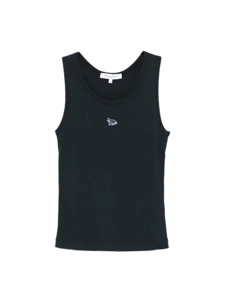Top Maison Kitsune bez rękawów niebieski