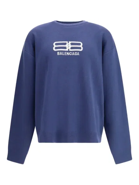 Pulover Balenciaga cu imagine albastru