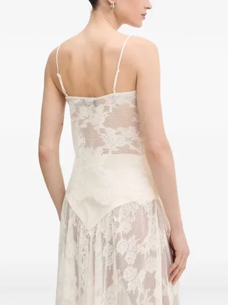 Remenčić bluza Bardot bez rukava s čipkom