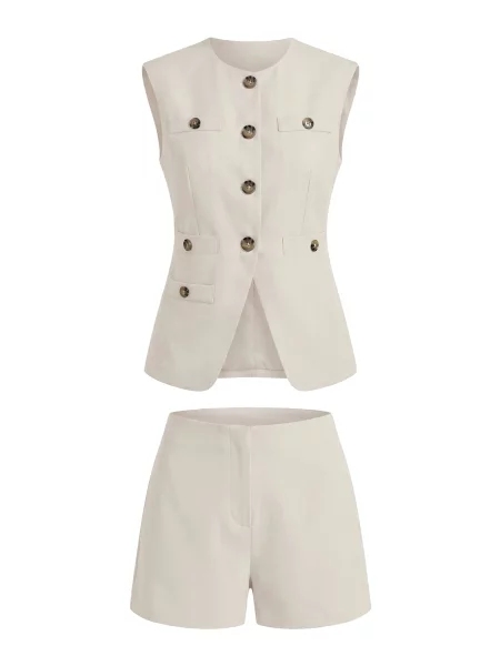 Imily Bela Costum cu pantaloni alb