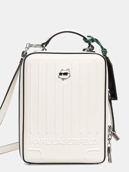 Karl Lagerfeld torebka z imitacji skóry IKON beżowa