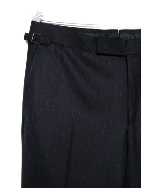 Pantaloni Tom Ford cu dungi cu cataramă albastru