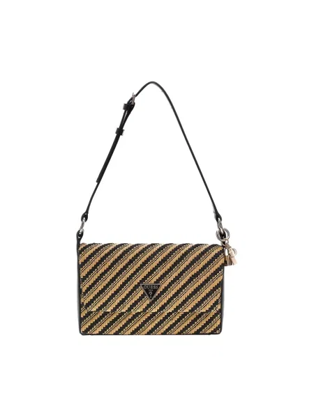 Lniana torebka Guess czarna