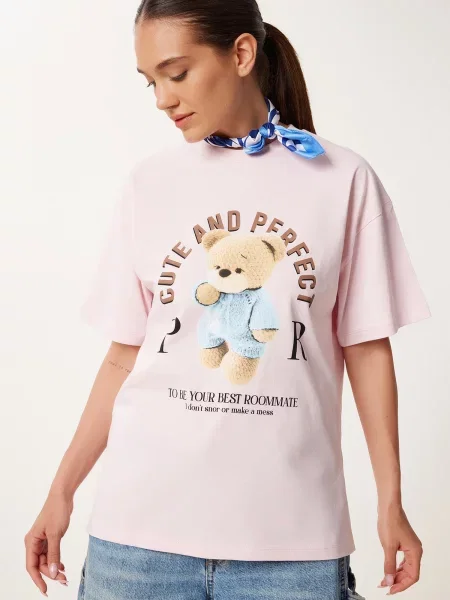 Happiness İstanbul Tricou / albastru deschis / maro deschis / rosé bej