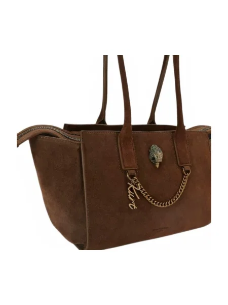 Semišová shopper kabelka Kurt Geiger London hnedá