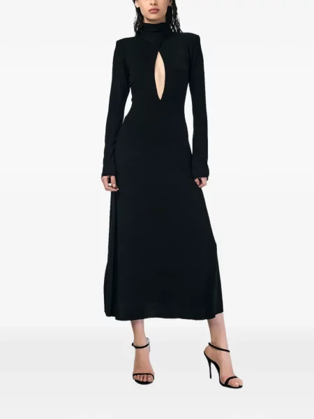 Rochie midi Andra Andreescu cu legături negru