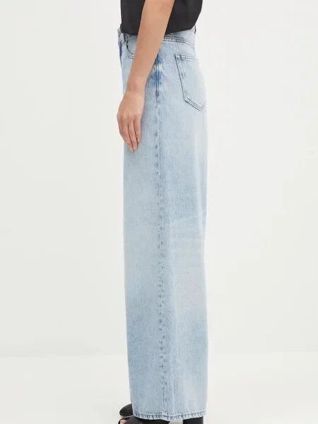 GANNI jeansy Soft Rigid Denim Baggy high waist niebieskie