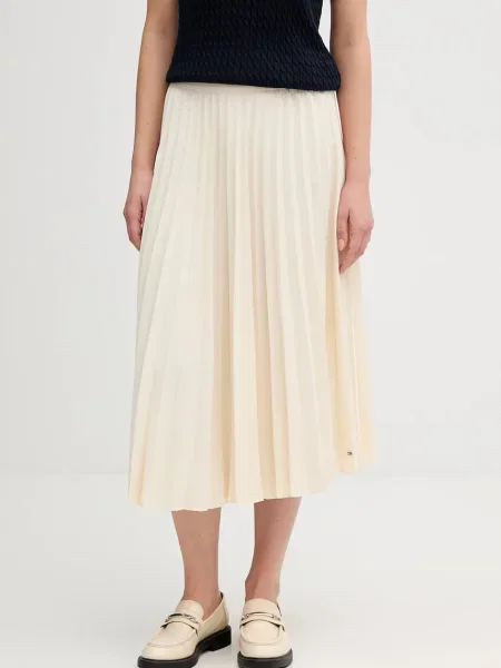 Tommy Hilfiger spódnica midi rozkloszowana beżowy