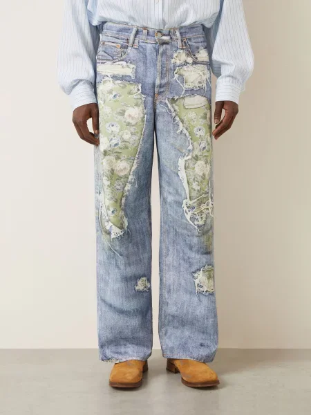 Acne Studios Džíny Regular Fit afy blue/green modré