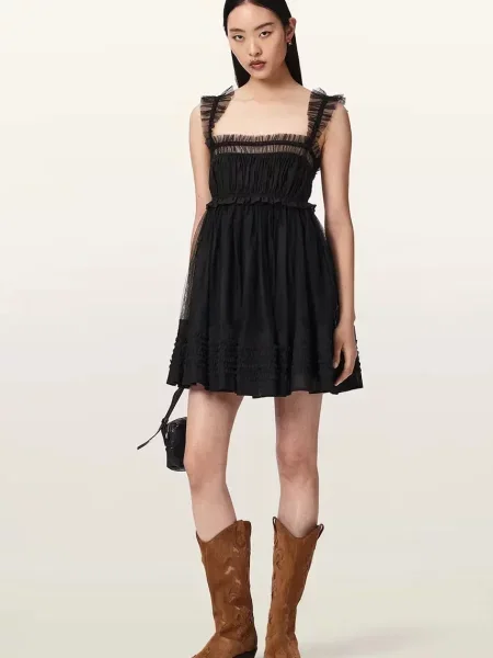 AllSaints rochie ANGELA negru