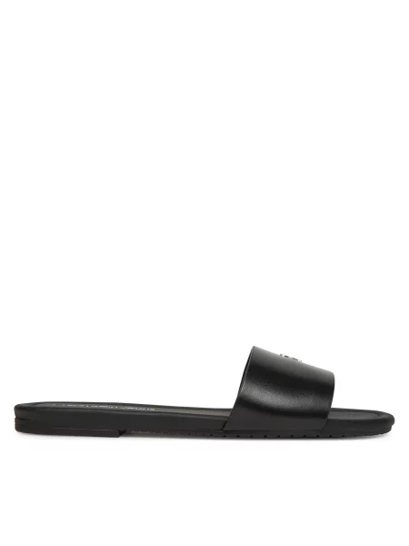 Natikače Calvin Klein Jeans Flat Sandal Slide Mg crna