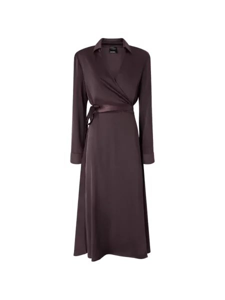 Cu centură rochie midi Pinko plic maro