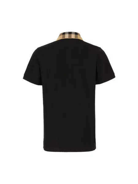 Koszulka polo Burberry z krótkim rękawem czarna