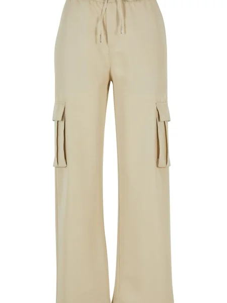 Urban Classics Pantaloni cu coajă de ou alb