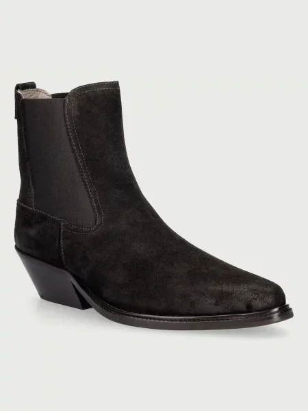 AllSaints ghete scurte cu jos pentru femei din piele Carter Suede Chelsea maro