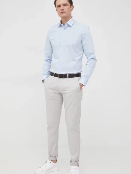 Calvin Klein Košeľa Poplin modrá
