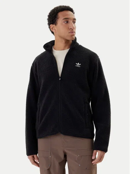 Geacă Adidas Originals din fleece negru