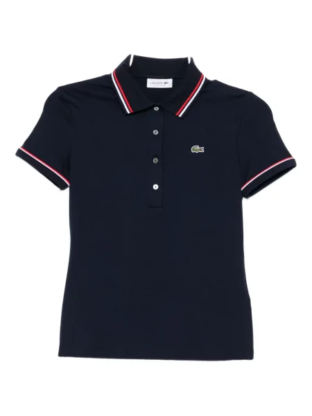 Polo Lacoste cu broderie albastru
