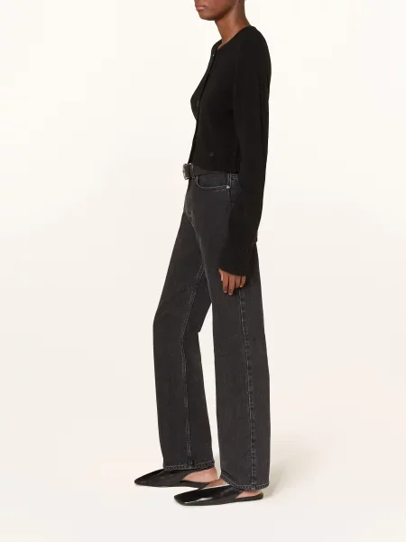 Loulou Studio Straight Džíny Jude washed grey šedé