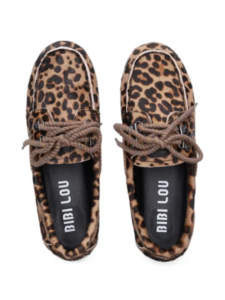 Fűzős leopárdmintás loafer Bibi Lou nyomtatás barna