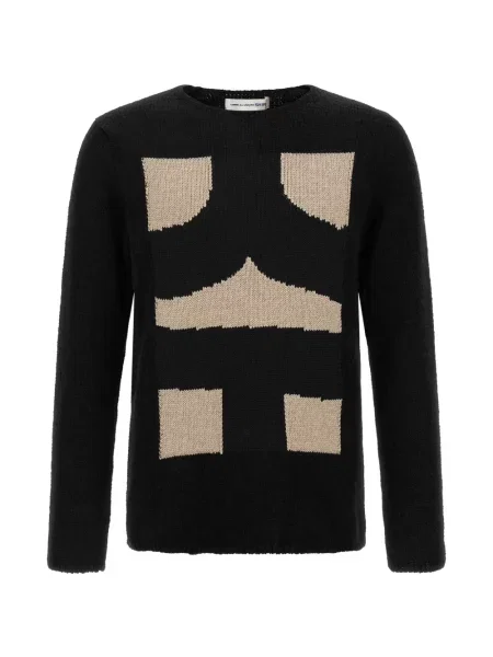 Pulover Comme Des Garçons Shirt cu decolteu rotund negru