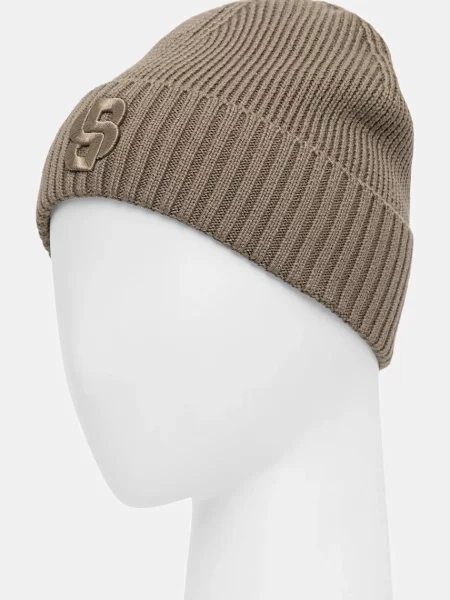 Шапка з вовною BOSS коричневий