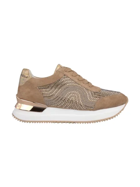 Sneakersy Alma En Pena z nadrukiem brązowe