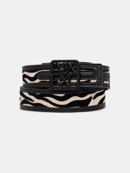 Armani Exchange curea reversibilă pentru femei negru
