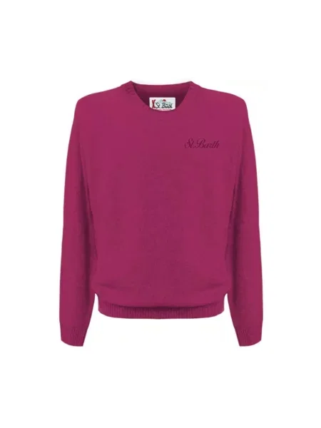 Sweter Mc2 Saint Barth ze stretchu fioletowy