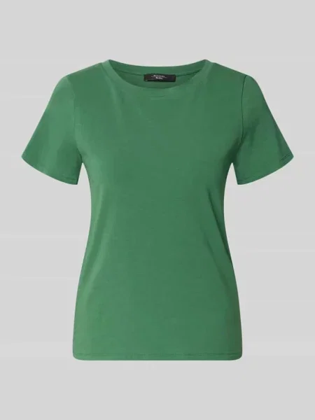 Męski t-shirt w kroju regular fit z mieszanki bawełny model MULTIF' Weekend Max Mara zielona