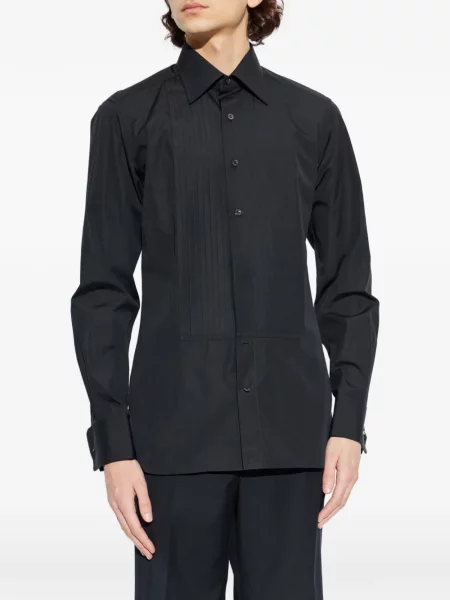 Cămașă Tom Ford plisată negru
