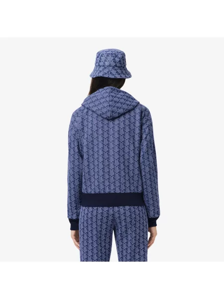 Lacoste Bluza Z Żakardowym Monogramem niebieska
