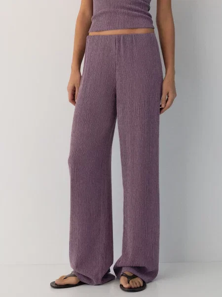 Pull&Bear Pantaloni mov lavandă