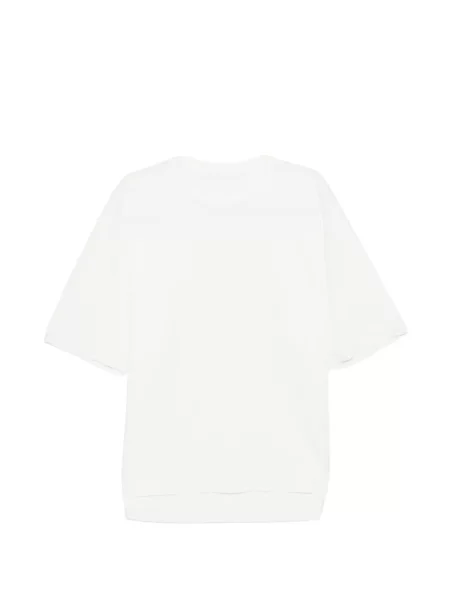 Scurt tricou Croquis cu decolteu rotund alb
